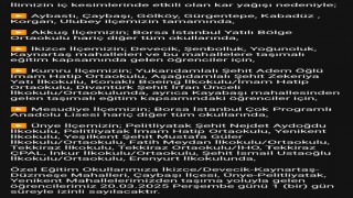 Ordunun 12 ilçesinde eğitime kar engeli