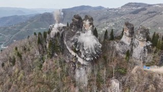 Ordunun ‘peribacaları noktasında tehlikeli kayalar ıslah edildi