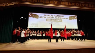 Şahinbeyli öğrenciler İstiklal Marşını en güzel okumak için yarıştı