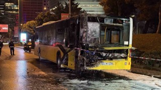 Şişlide İETT otobüsü alev alev yandı