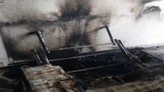 Sobadan çıkan yangın evde zarara neden oldu