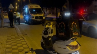 Tavşanlıdaki trafik kazasında motokurye yaralandı
