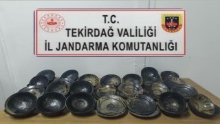 Tekirdağda denizde tarihi eser operasyonu: 50 tabak ele geçirildi