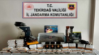 Tekirdağda jandarmadan kaçak tütün ve makaron operasyonu