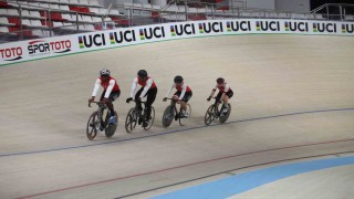 UCI Pist Bisikleti Uluslar Kupasında mücadele edecek bisikletçiler, Konyada antrenmanlara başladı