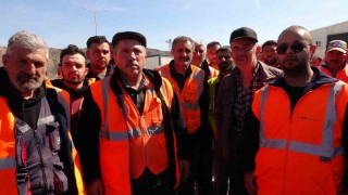 Yozgatta Yüksek Hızlı Tren şantiyesi işçileri iş bıraktı