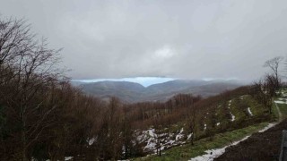 Zonguldak-Ereğli yolunda sis havadan görüntülendi