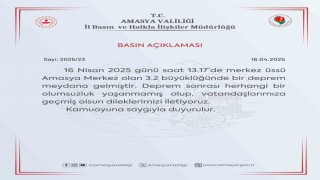Amasya Valiliğinden 3.2 depremle ilgili açıklama: Bir olumsuzluk yok