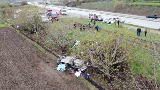 Amasyada takla atan otomobil tarlaya uçtu: 1 ölü, 2 yaralı
