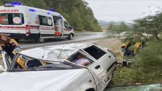 Antalyada otomobil takla attı; 1 yaralı