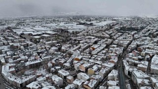 Bahar ayında Boluda kış güzelliği havadan görüntülendi