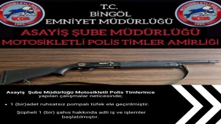 Bingölde ruhsatsız tüfek ele geçirildi