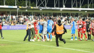 Bodrum FK - Samsunspor maçının son dakikalarında gergin anlar