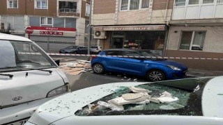 Çorluda binanın dış cephesi çöktü