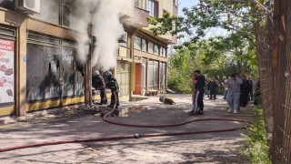 Çorluda işyeri yangını