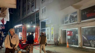Çorluda tamircide korkutan yangın