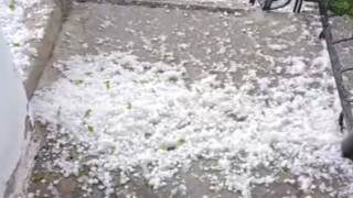 Çorumda dolu yağışı etkili oldu: Tarlalar beyaza büründü