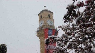 Çorumda kar yağışı etkisini sürdürüyor