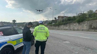 D-100de dronlu denetim: Kurallara uymayanlara ceza yağdı