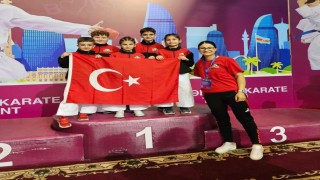 Denizlili minik karateciler Azerbaycandan madalyalarla döndü