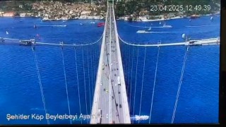 Deprem anı 15 Temmuz Şehitler Köprüsünün kamerasına yansıdı