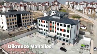 Dikmece Mahallesi TOKİ Afet Konutları Bölgesinde okul inşaatları yükselmeye devam ediyor