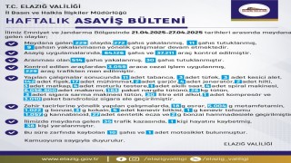 Elazığda 1 haftada 229 olay meydana geldi, 272 şahıs yakalandı