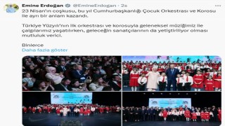 Emine Erdoğandan Cumhurbaşkanlığı Çocuk Orkestrası ve Korosu paylaşımı