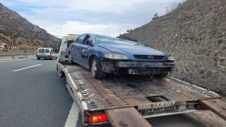 Gümüşhanede ters dönen otomobilin sürücüsü yaralandı