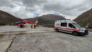Helikopter ambulans 9 haftalık hamile kadın için havalandı