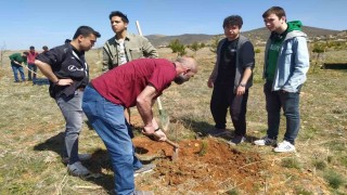 Hüyükte şehitler anısına fidanlar toprakla buluşturuldu