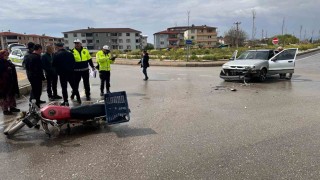 İznikte otomobil ile motosiklet çarpıştı:1 yaralı