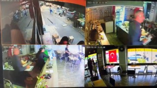 Kafe ve restoranlardaki kaçış anı kameraya yansıdı