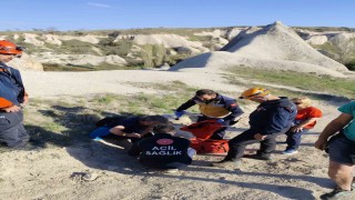 Kapadokyayı gezerken yaralanan İspanyol turist kurtarıldı