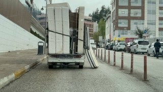 Karabükte tehlikeli taşımacılık kamerada