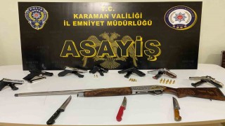 Karamanda 8 adet ruhsatsız silah ele geçirdi