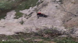 Kayalıklarda mahsur kalan çoban 3 saatlik çalışmayla kurtarıldı