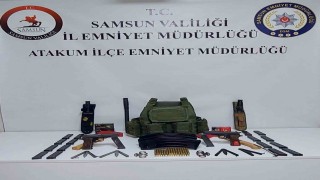 Komşuyu tehditten arama yapılan evde cephanelik gibi malzeme çıktı