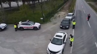 Manisada havadan destekli trafik denetimi
