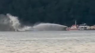 Marmariste motoryatta yangın çıktı