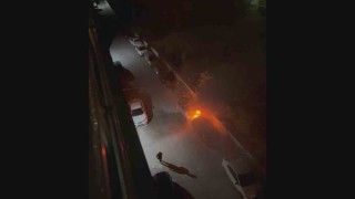 Park halindeki otomobilde korkutan yangın