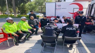 Polislerden kan bağışına destek
