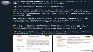 Sakaryada fırtına ve yağış uyarısı
