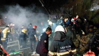 Samsun'da heyelan: Akaryakıt istasyonunda arama-kurtarma çalışması başlatıldı