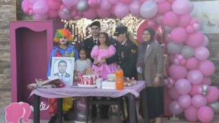Şehit kızı Elmas, 6ncı yaş gününü babasının silah arkadaşlarıyla birlikte kutladı