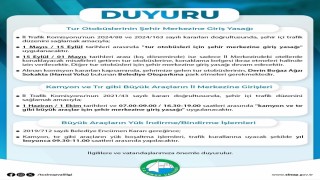 Sinopta tur otobüslerinin şehir merkezine girişine yasak