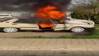 Siverekte hastane otoparkında otomobiller alev aldı