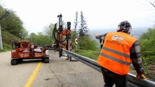 Taşyatakta çelik bariyer montajı tamam
