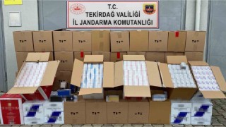 Tekirdağda jandarmadan makaron operasyonu: 550 bin boş makaron ele geçirildi