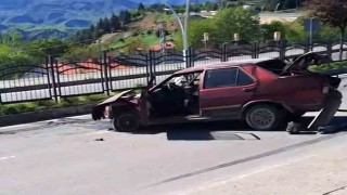 Tuncelide araç takla attı: 1 yaralı